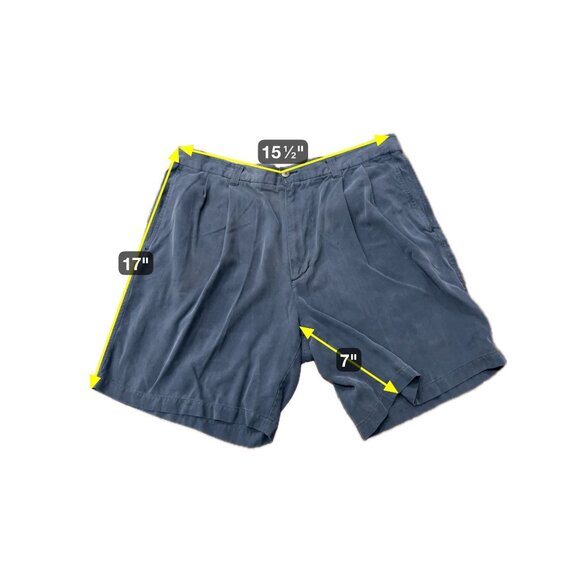 Carroll & Palmer Navy Blue Pleated Silk Mens Shorts Size 38 - Picture 6 of 9